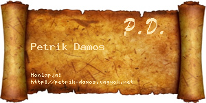 Petrik Damos névjegykártya